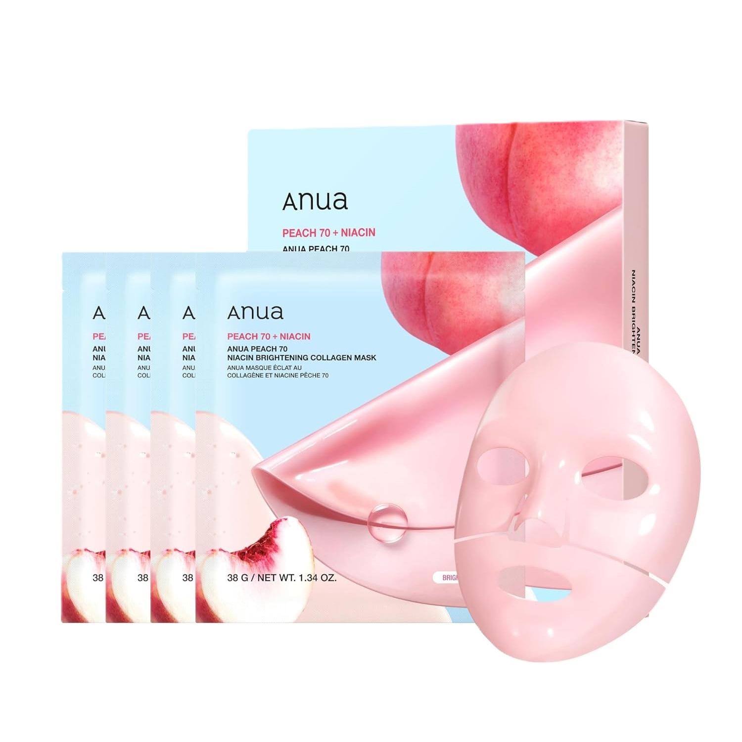 

[Anua] Peach 70 Niacin Brightening Collagen Mask 38g*4EA