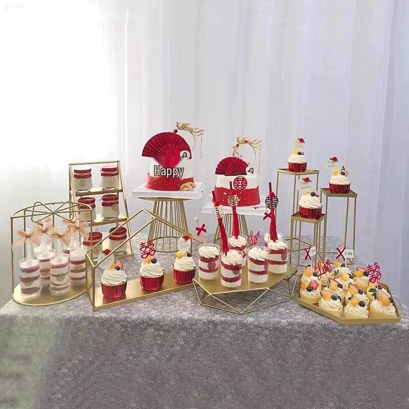 Elegant White Iron Art Dessert & Cake Display Stand Sets