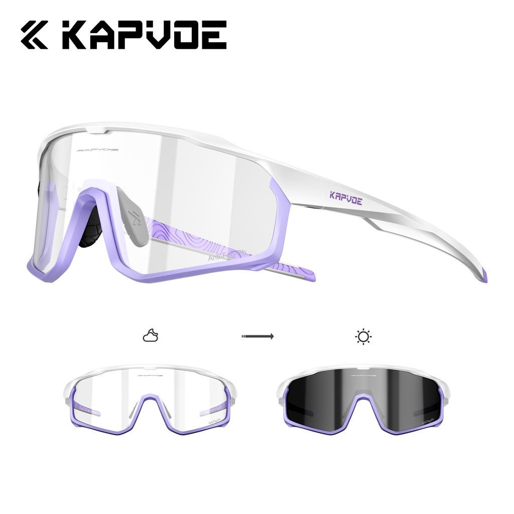 Kapvoe Photochromic Cycling Sunglasses for Men Glasses MTB Bike Road Bicycle Sports Protection Goggles UV400 Hiking Eyewear