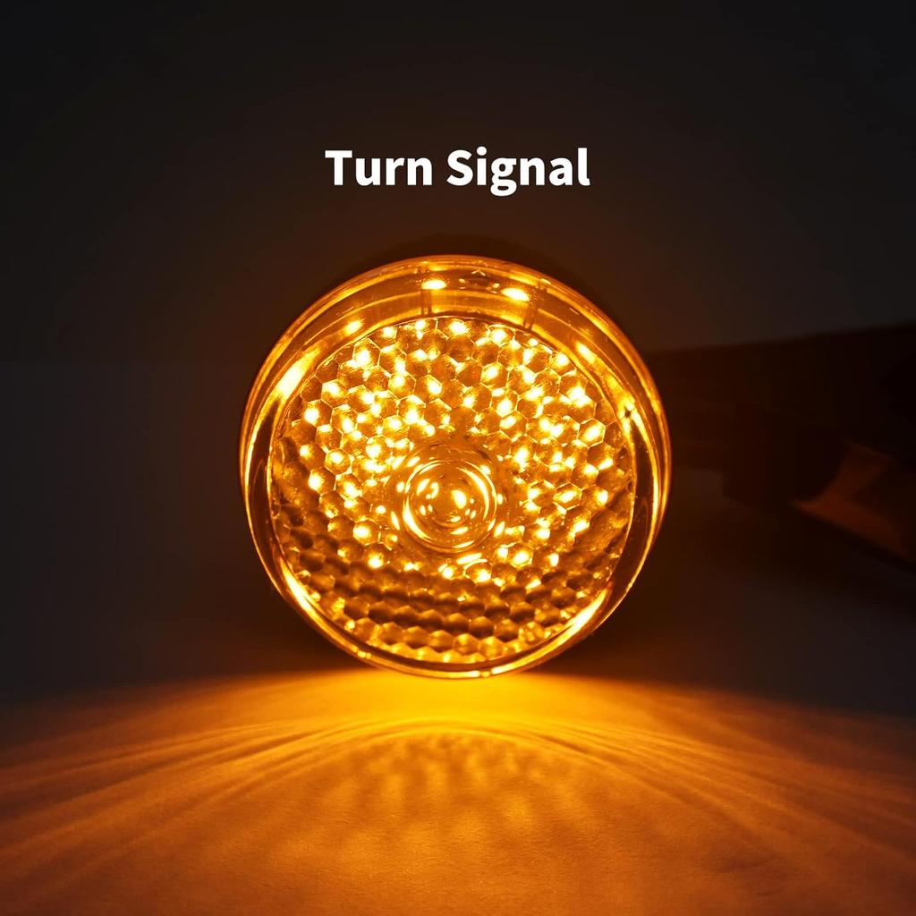 HDBUBALUS Front Rear LED Bullet Turn Signal Light 39/41mm Plastic Fork Clamp Indicator Blinker Fit for Harley Sportster Dyna Bobber Suzuki Kawasaki