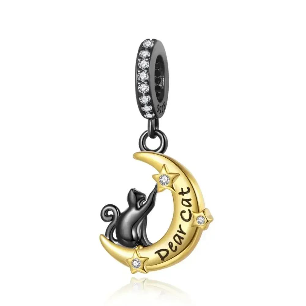 Authentic Original Copper Metal Halloween Perfect Gift Black Cat Spider Skull Pumpkin Ghost Bead Components Charm Bead Components Designed For Pan