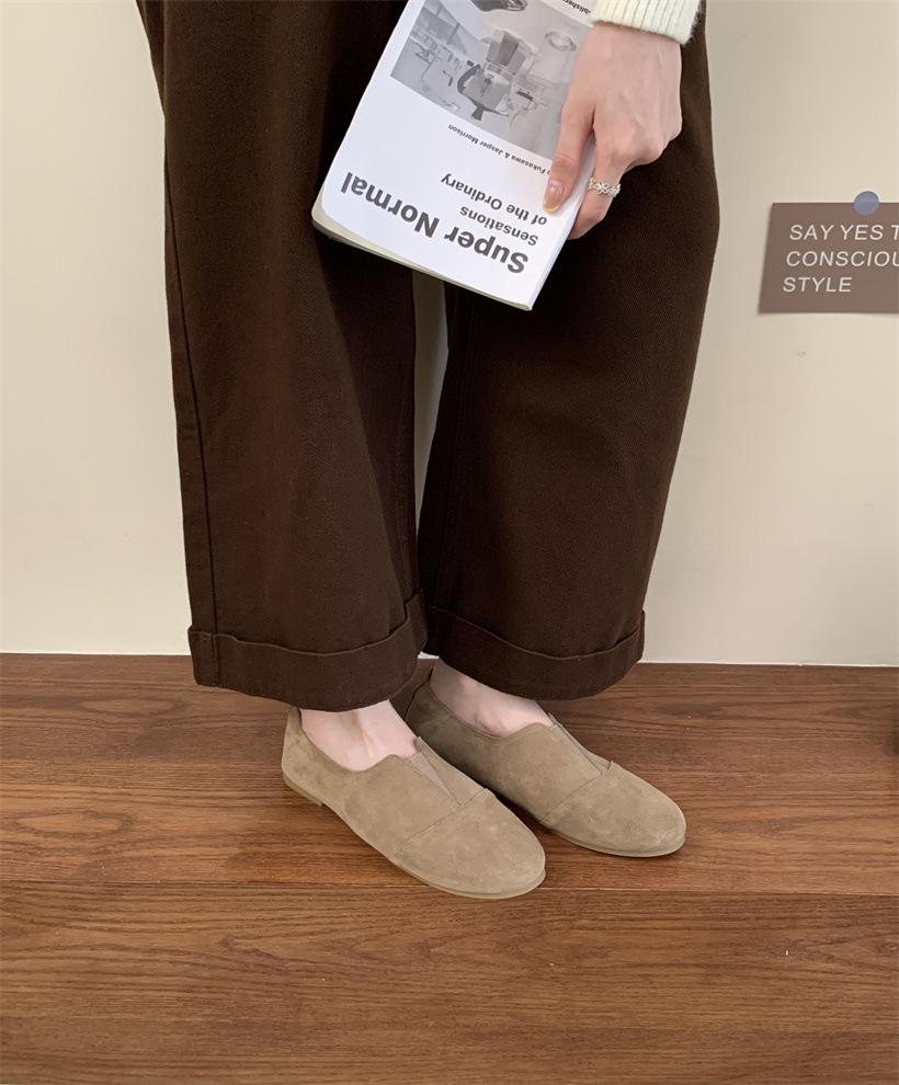 Loafers 2025 autumn new women's shoes thick heel low heel low top shoes spring and autumn small leather shoes medium mouth single shoes