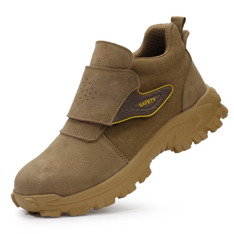 Steel Toe Safety Work Boots Men Anti-Slip Puncture Resistant Flame Retardant Welding Shoes Breathable Mesh Upper