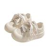 Milk Fufu with Skirt Little White Shoes Women's Autumn Round Head Ugly Cute Shoes Casual Versatile Low Top Thick Baseplate Shoes