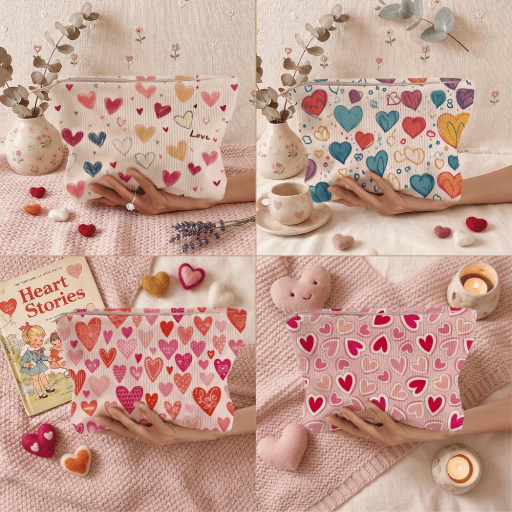 Corduroy Corduroy Storage Bag Hand-painted Makeup Pouch Travel Toiletry Bag  Women