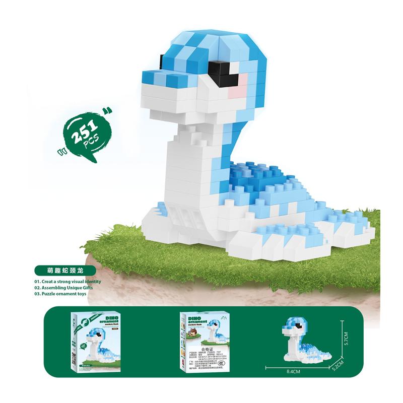 Cute Dinosaur Series Micro-particle Building Blocks Jurassic Tyrannosaurus Rex Heilong Cartoon DIY Model Toys