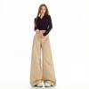 2025 Women's Autumn Khaki Wide-Leg Casual Drapey Floor-Length Pants