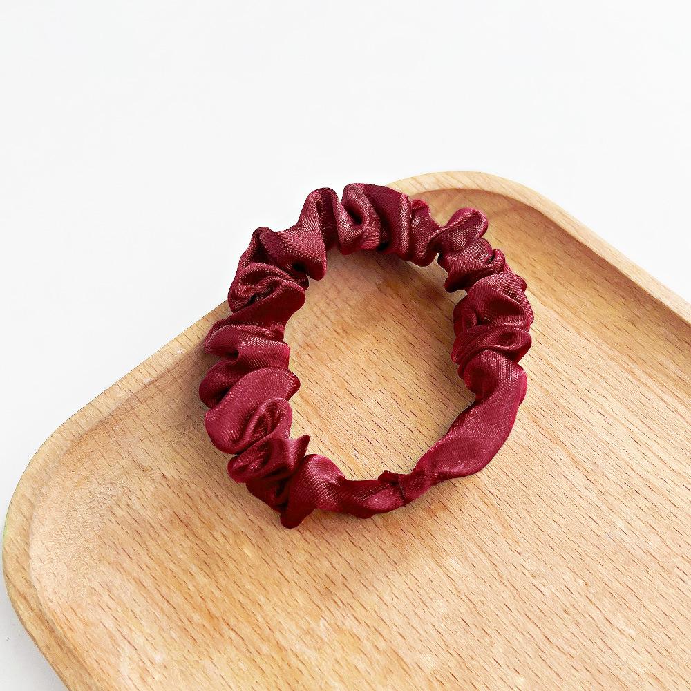 Korean Pleated Satin Hair Ring - Fashionable Elastic Headband for Ponytails