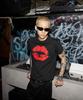 SHIRTMYLIPS Kiss Mark Rockstar Crop T-Shirt Black