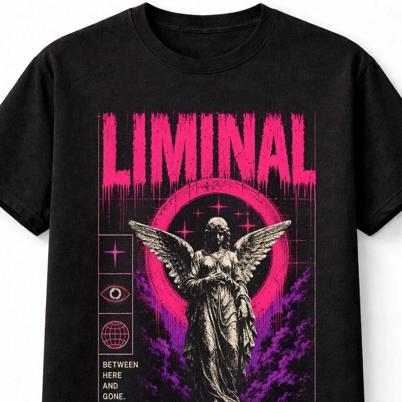 Liminal Angel Celestial Gothic Fantasy Spiritual Graphic Unisex TShirt S
