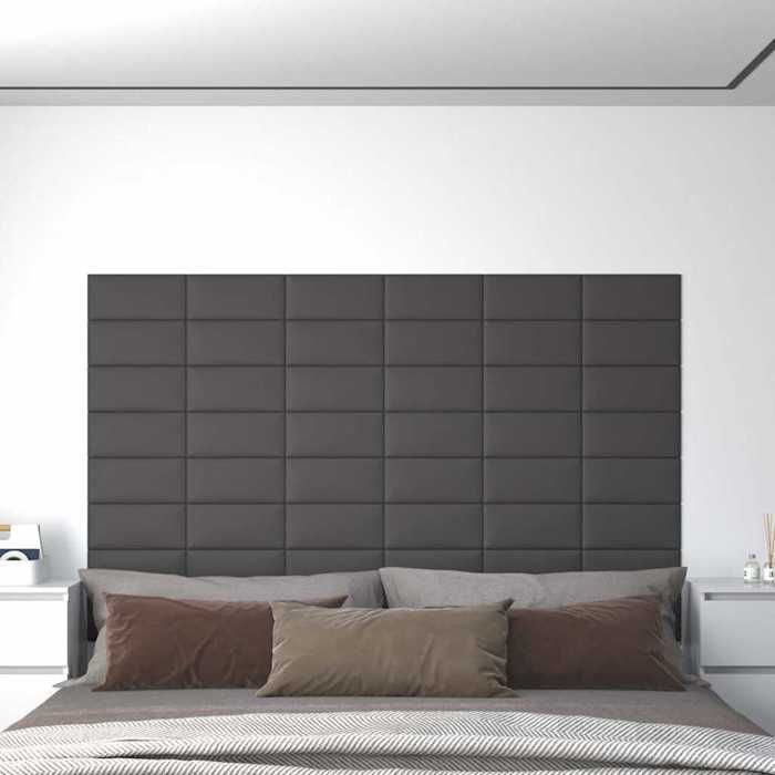 VidaXL Wall Panels 12 Pcs Grey 30x15 Cm Faux Leather 0.54 M² 343774