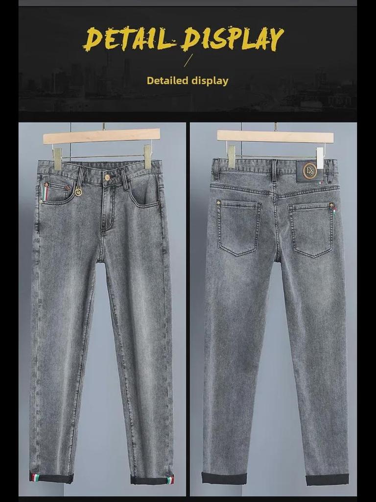 European Men's Slim Fit Retro Jeans - Summer Casual Straight Pants