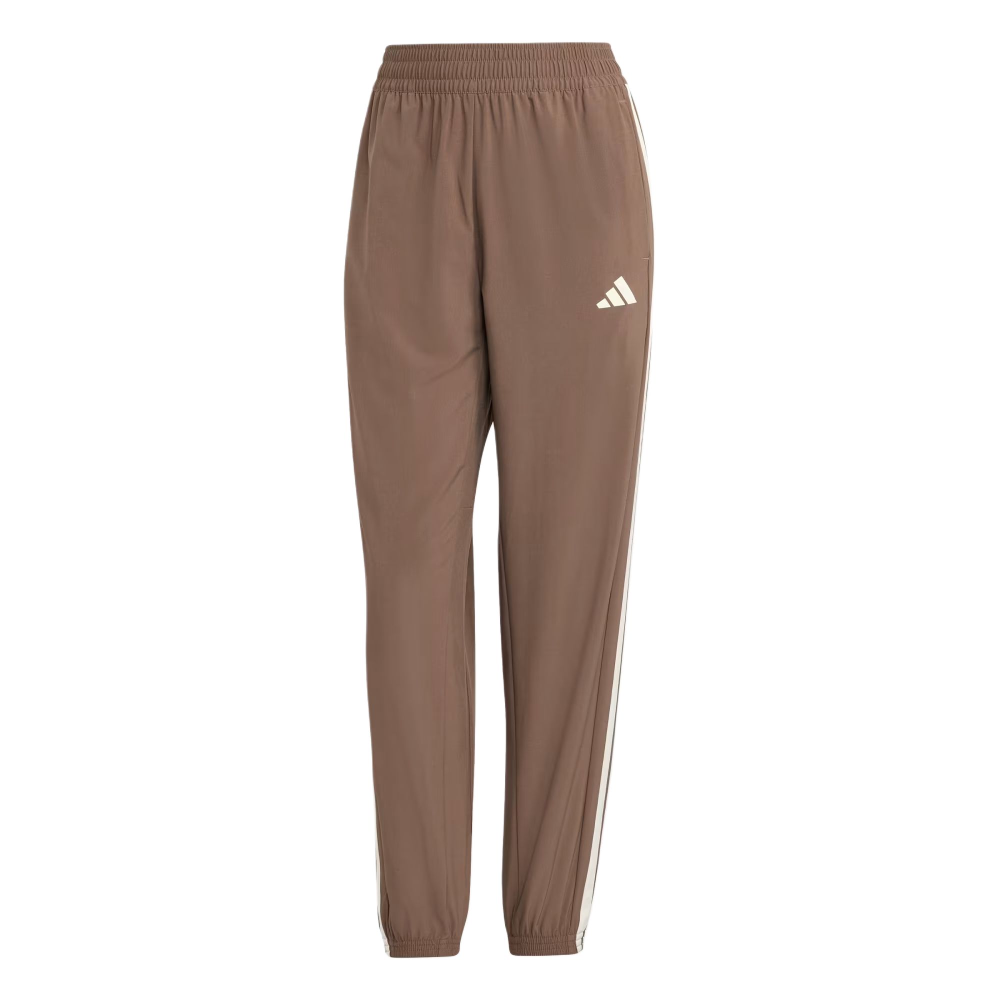 Adidas Train Essentials 3-Stripes Woven Lightweight Training Joggers Women Brown JY2168 S