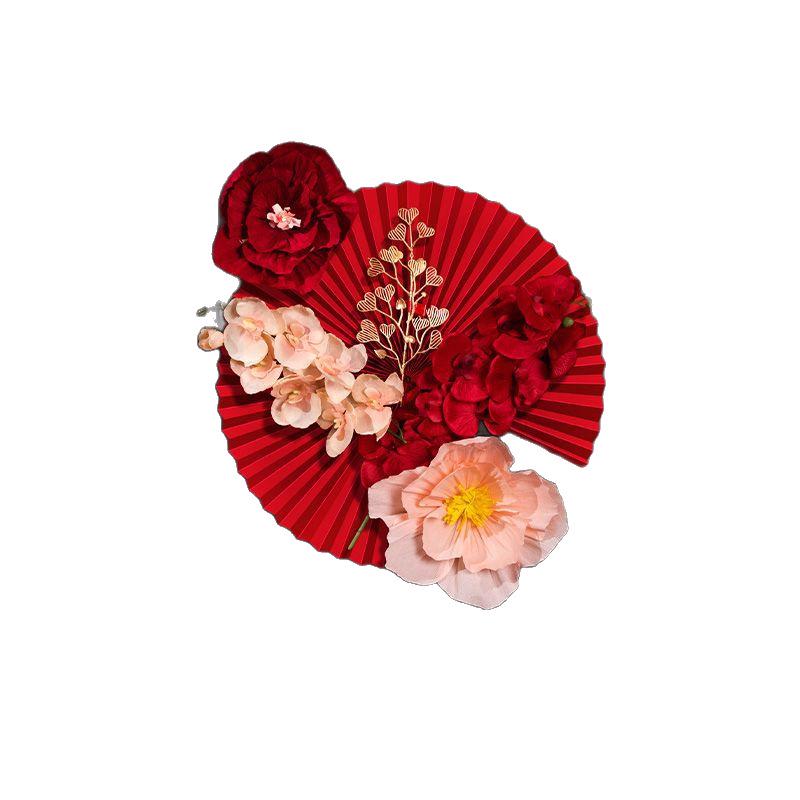 Zestaw Dekoracji Sali Weselnej: Dekoracje z papierowych wachlarzy w kwiaty do salonu i sypialni