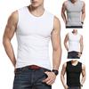 Men Solid Color Sleeveless Round Neck Vest Slim Fit Fitness Tank Top Undershirt