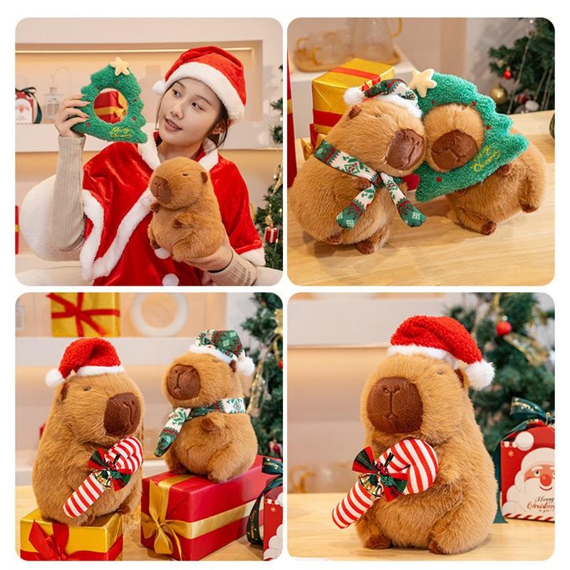 Christmas Capybara Doll Plush Toy Christmas Capibala Doll Children's Christmas Gift Christmas Decoration