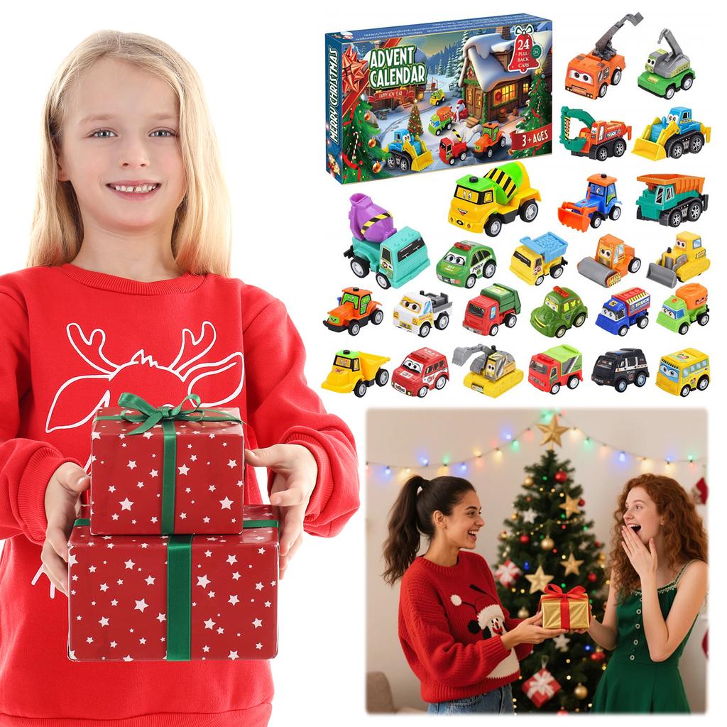 Cars Advent Calendar 2025 Construction Cars Set Xmas Countdown Calendar Holiday Countdown Calendar Gift for Kids Boys
