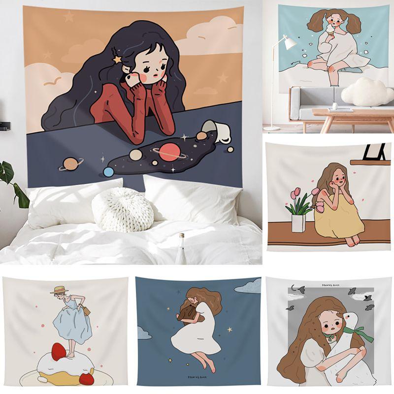 Lovely Cartoon Wall Hanging Tapestry- Hand Washable Skin-friendly Livingroom Decor