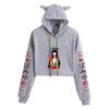 Kakegurui Cat Ear Anime Crop Top Hoodie for Women