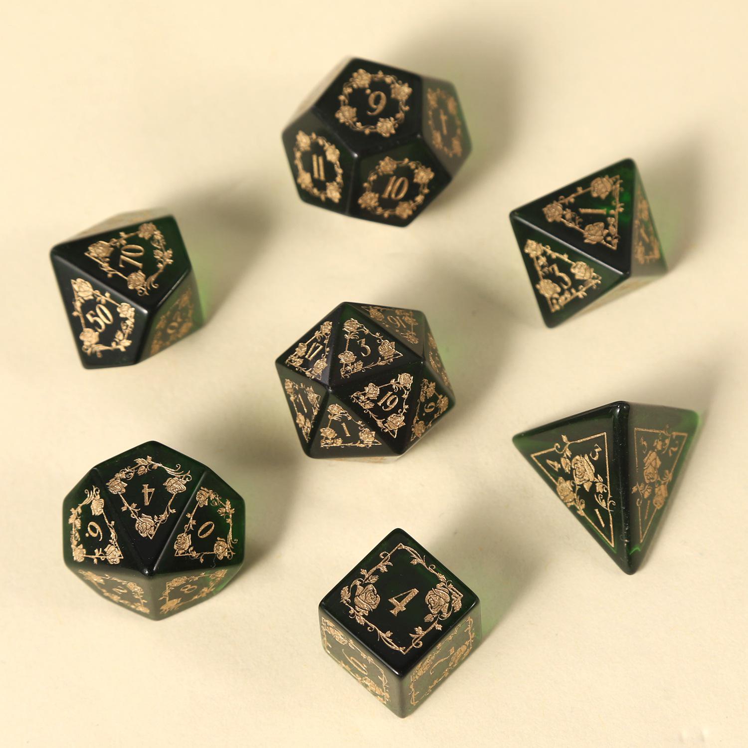 

Набор кубиков с узором розы 2025 для Dungeons & Dragons - Настольная серия Gem Crafts D6 Die