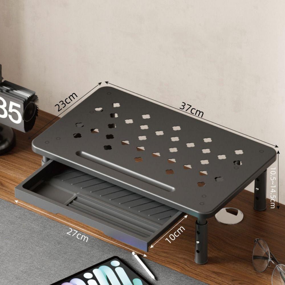 Steel Construction Computer Monitor Riser Airflow Vents Computer Monitor Holder Workplace