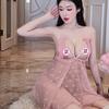 Sex Underwear Sexy Pearl Open Perspective Seduction Underwear Robe Nightdress Set