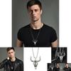 Unique Retro Style Bull Skull Necklace For Men Featuring Premium Titanium Steel Material