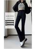 Women's High-Waisted Black Micro-Flare Suit Pants - Slimming Bootcut for Petite, Spring/Summer Flattering Trousers