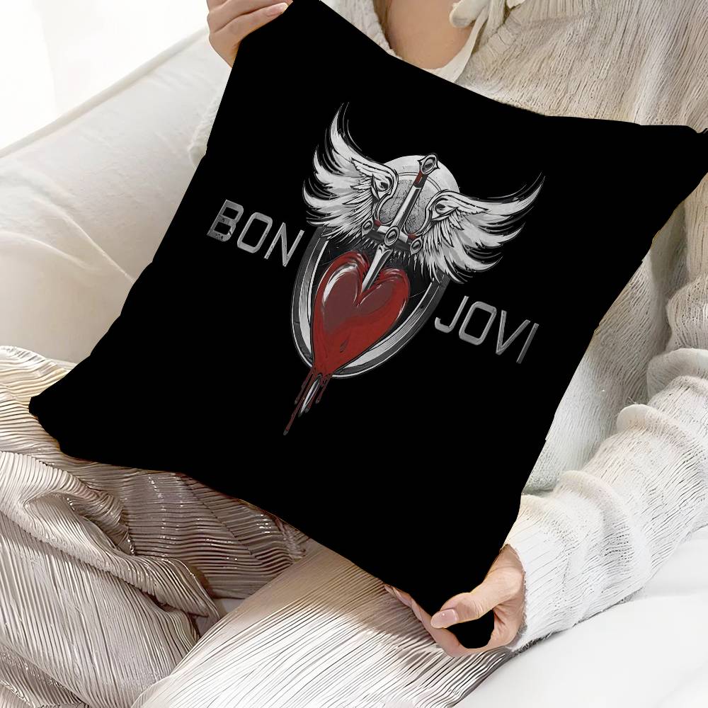 B-Bons J-Jovi Cushion Cover Pillow Cover Decor Pillowcase Printed Cushion Case For Couch