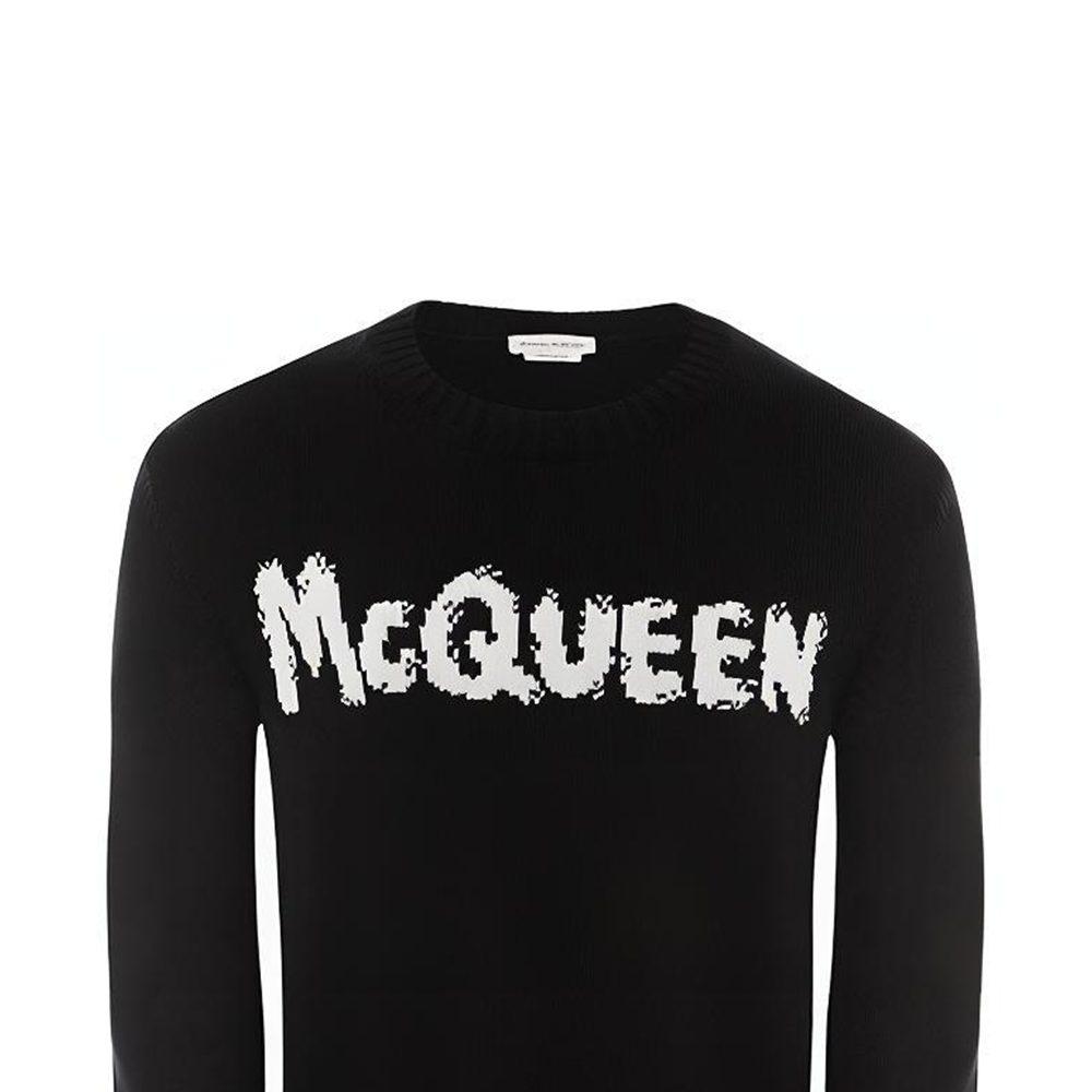 Alexander Mcqueen Graffiti Logo Intarsia Knitted Jumper 626454Q1WZL1006