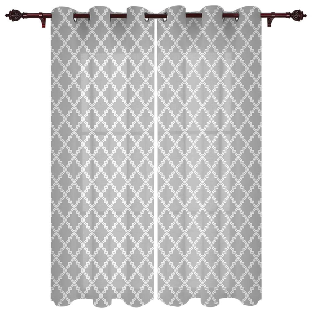 Modern Morocco Black White Curtains Kitchen Decor Items Window Curtains for Living Room Bedroom Curtain Panel