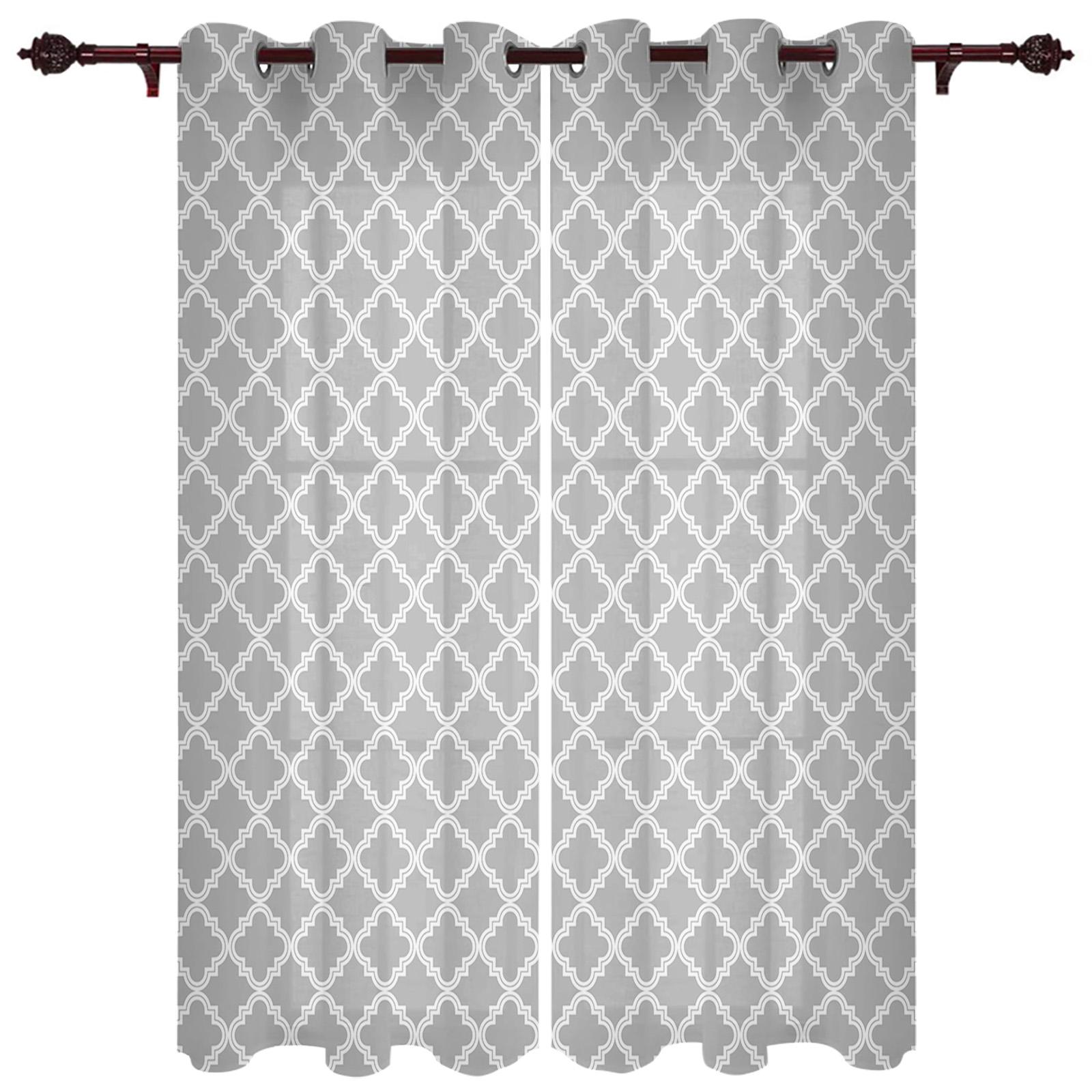 Современные марокканские черно-белые шторы — фото 8