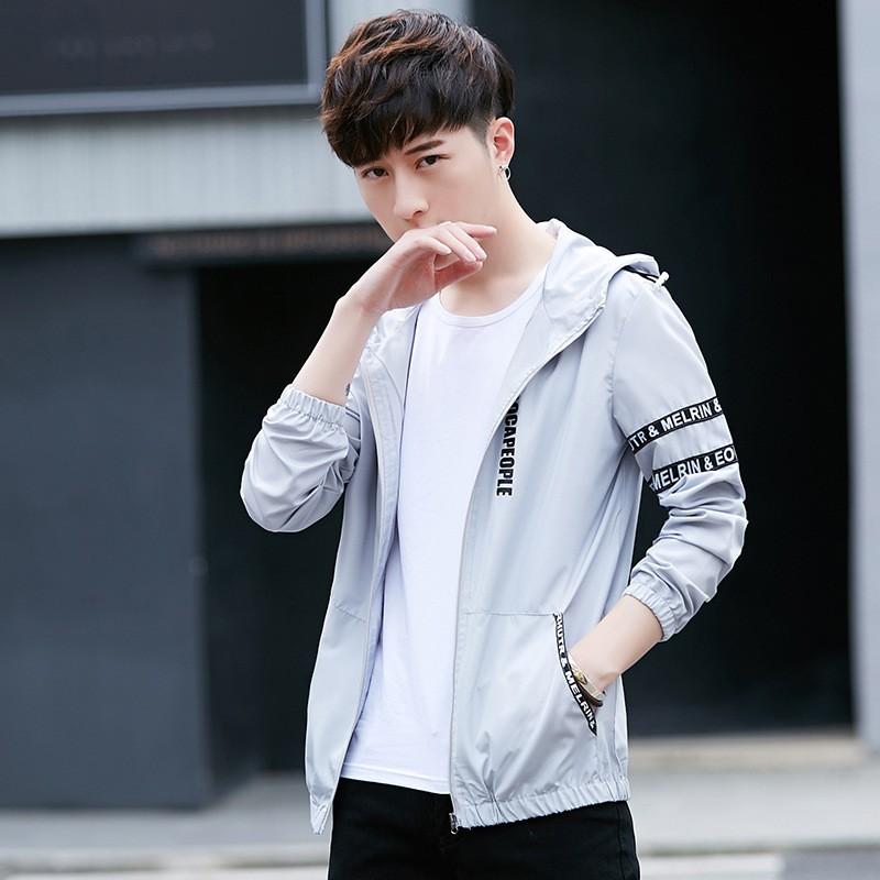 Veste coupe-vent légère pour homme Protection UV Vélos Sports de plein air Respirante Séchage rapide à capuche