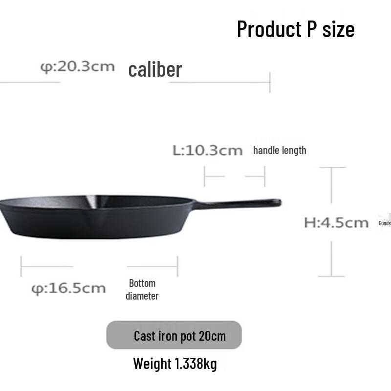 ZISIZ Cast Iron Frying Pan