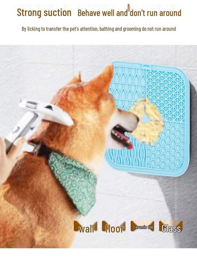 Silicone Pet Lick Pad & Slow Feeder Placemat with Suction Cups