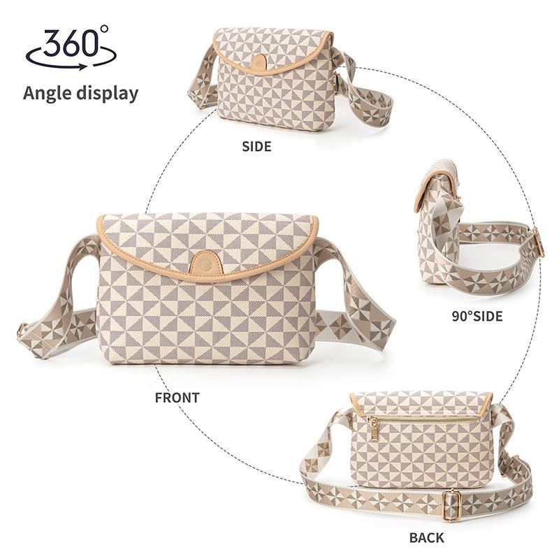 Fashionable Breast Bag for Women's Windmill Flowers New Fashion Envelope Bag Broadband One Shoulder Slant Small Bag for Women