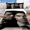 3PCS Damon Salvatore Romance Bedding Set,Including 1pc Duvet Cover And 2pcs Pillowcases Perfect for Bedroom, Dormitory, Fan Christmas Gift