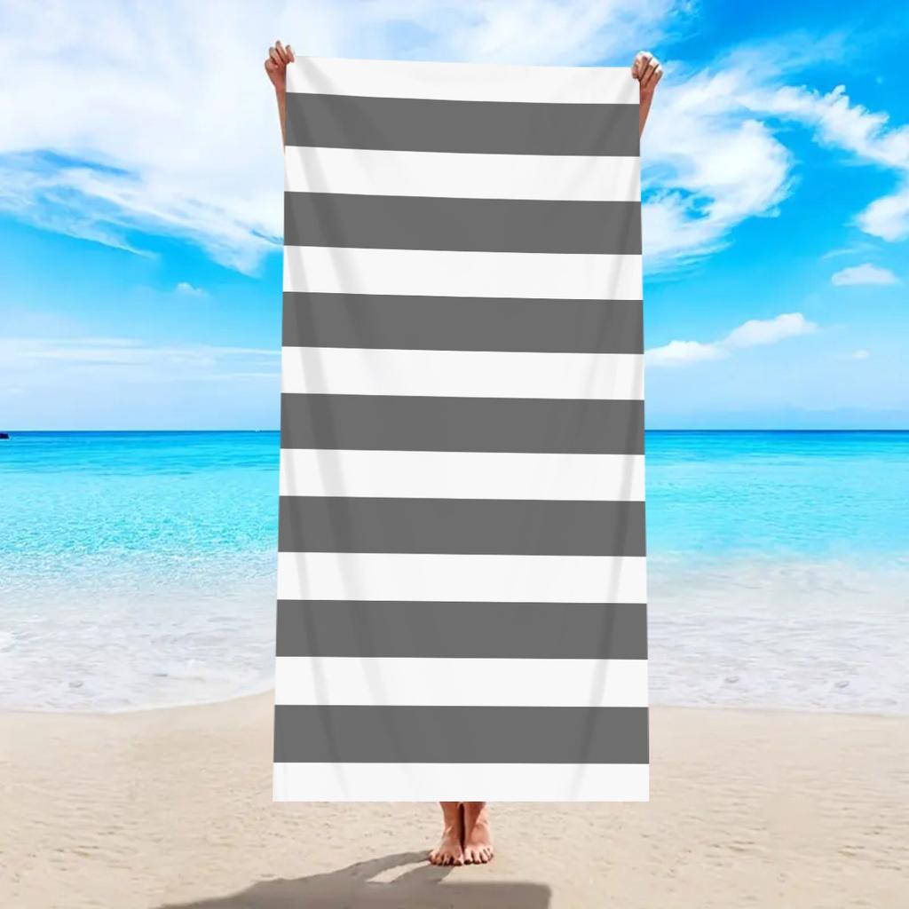 1pc fashionable colorful striped beach towel, quick drying absorbent swimming beach towel, available in multiple colors