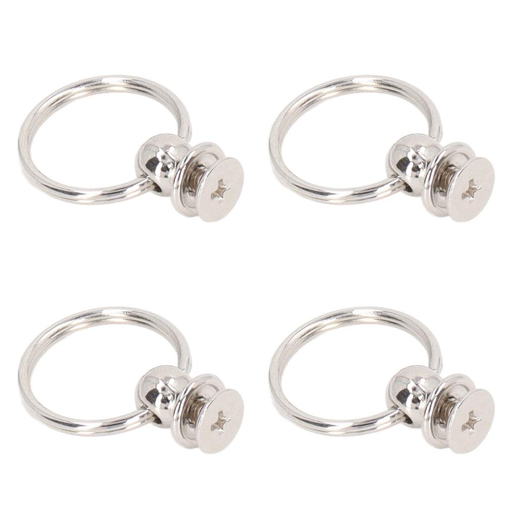 20 Sätze Rundkopfniete mit Zugringen 8x19mm Hochglanz Doppelringe Silber Chicago Schrauben Nagel für DIY Lederhandwerk