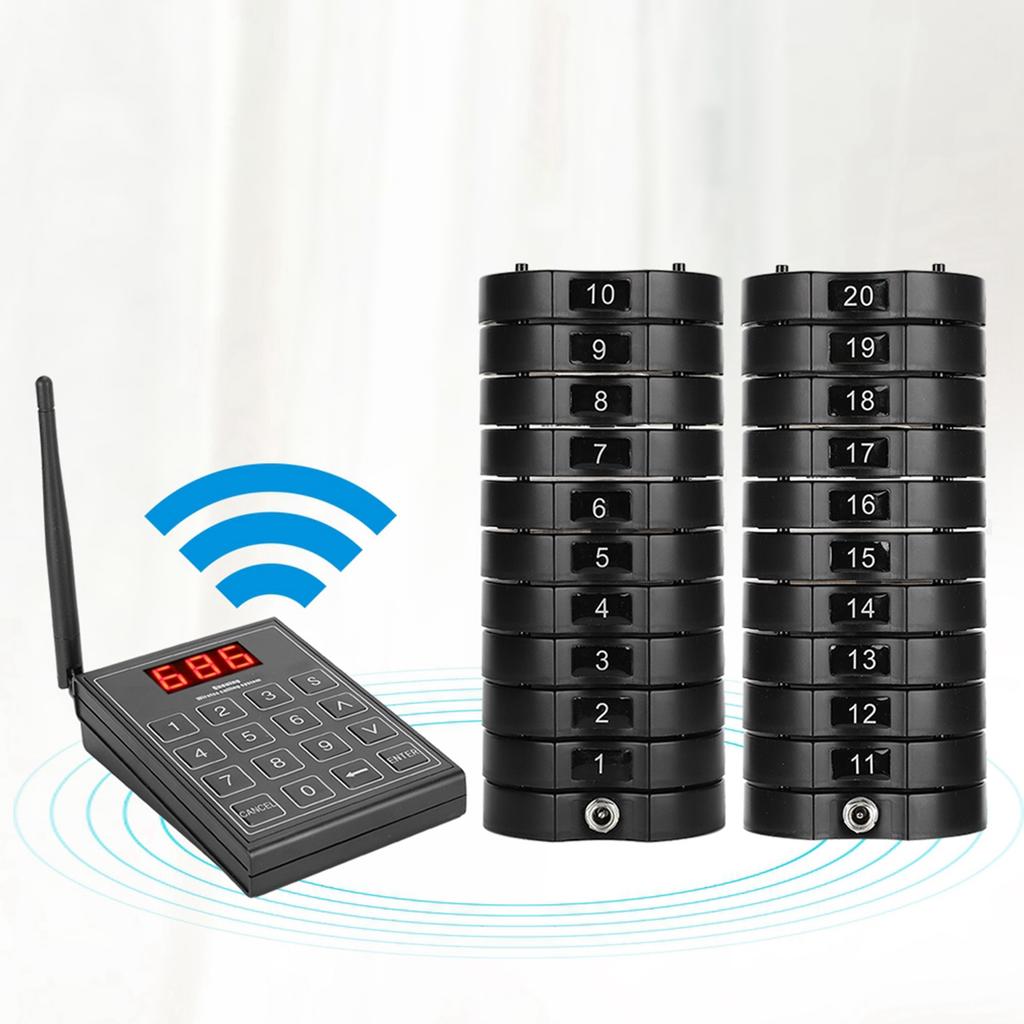 668‑S Drahtloser Gastkunden-Restaurant-Pager 1 Tastensender+20 Untersetzer-Pager