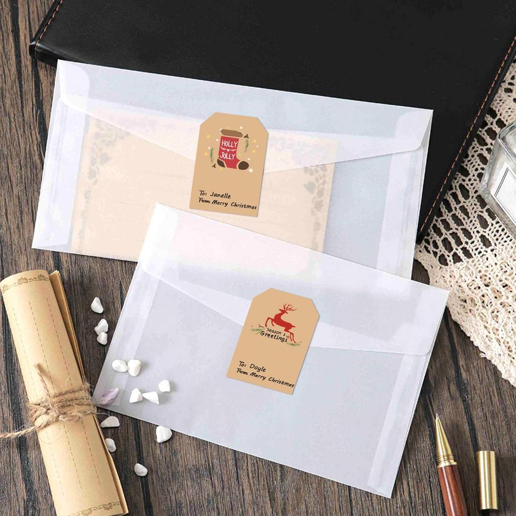 Christmas Name Stickers 300 Pieces Festive Name Tags Sticker Decorations Holiday Favor Labels For Family Party DIY Craft Lovers