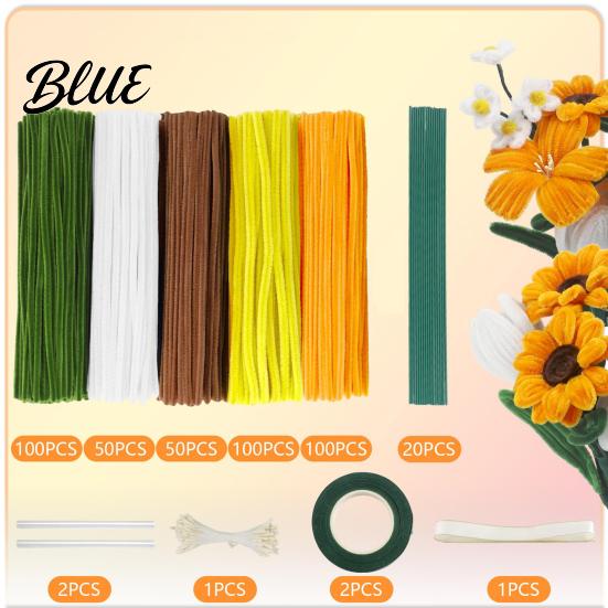 Assorted Pipe Cleaners Shaping Flowers Bouquets DIY for Crafts Pack Set Kit Flexible Making Accessories