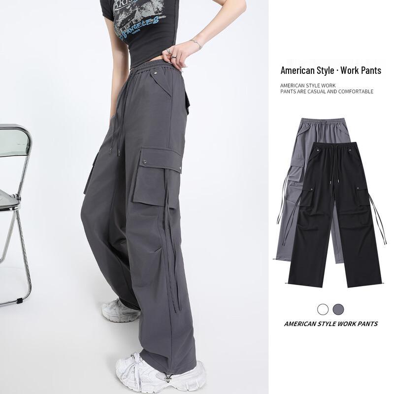 Women's American Style High-Waist Loose Cargo Pants