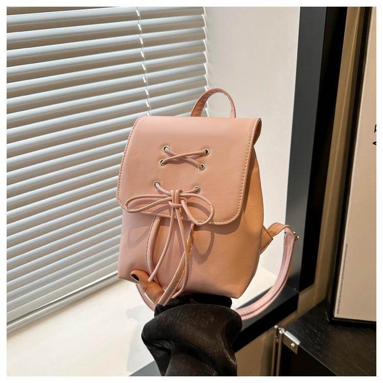 Simple And Casual Korean Style Ballet Bow 2024 New Trend Fashion Shoulder Backpack For Women