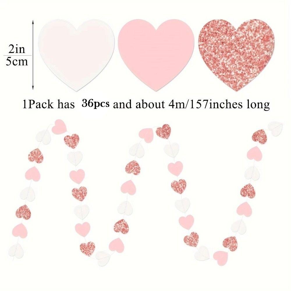 Paper Heart Streamer Banner Decorative Paper Garland Paper Heart Decorations Wedding Decorations