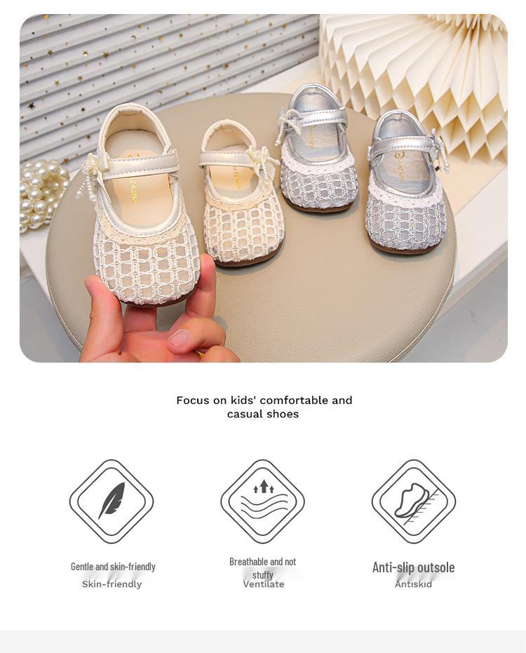 Lace Princess Girls' Korean Style Mary Jane Performance Sandals - Soft Sole Spring/Summer Baby Walker Shoes