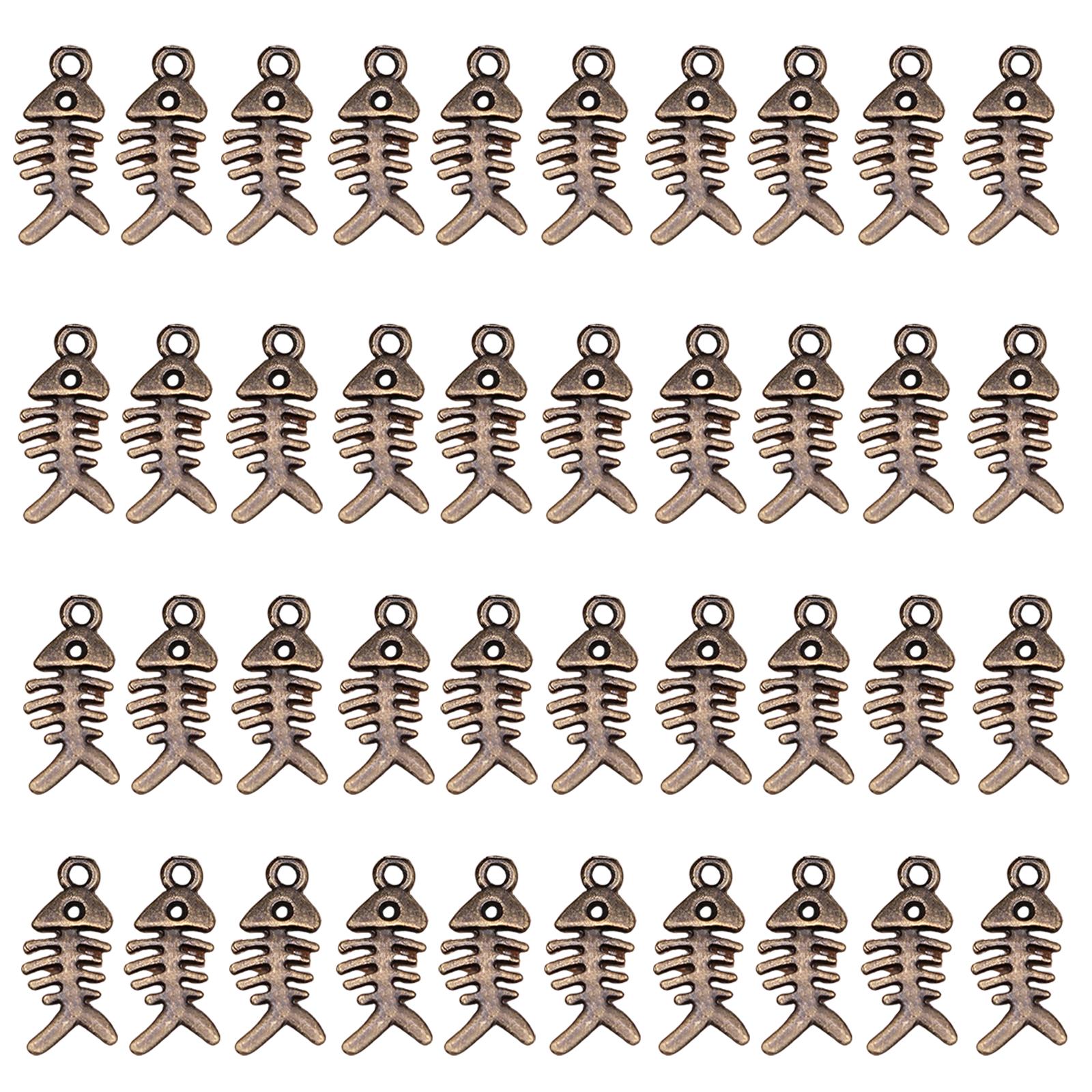 

40 шт. Подвеска-шарм Fishbone, аксессуар для изготовления ювелирных изделий, винтажные бронзовые сплавы, подвески Fishbone, товары для рукоделия A