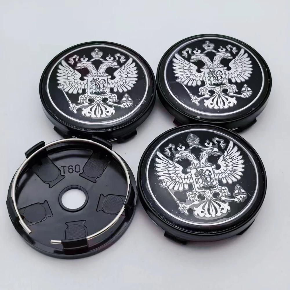 4pcs Russian Coat of Arms Logo Emblem Car Wheel Center Caps O.D 60MM 56MM Wheels Hub Cap Rim Hubcaps Dust Cover Car Accessories Russian Coat of Arms&4pcs T60 Wheel Caps