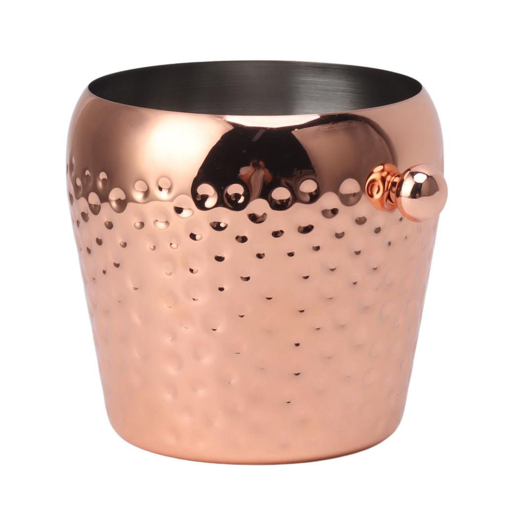 Ice Bucket Stainless Steel Mini Insulated Frozen Container for Bar Wine Champagne 1L Rose Gold