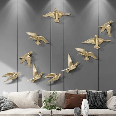 Semplice 3D Tridimensionale Uccello Appeso a Parete Decorazione Soggiorno Animale Dorato Uccello Appeso a Parete Divano TV Decorazione Accessori